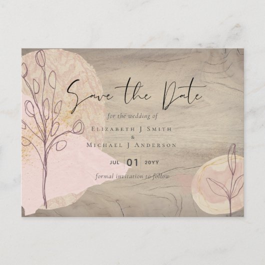 Natuurlijke aarde rustieke bos bladeren briefkaart (Voorkant)