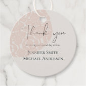 Natuurlijke aarde salie roze blos roze dank je bedankjes labels (Voorkant)