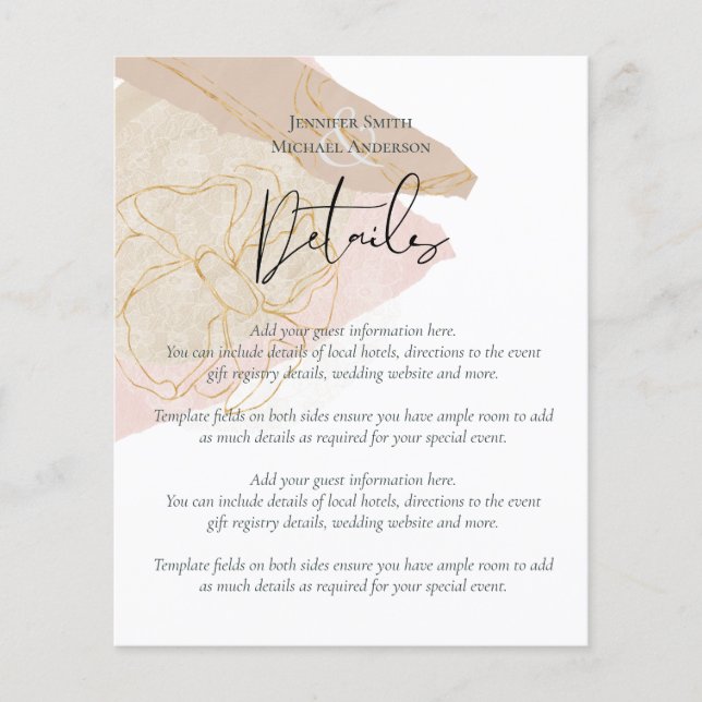 Natuurlijke Aardetinten Abstracte Trouwkaart (Voorkant)