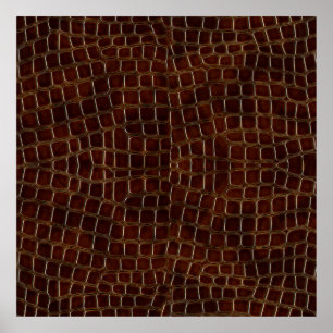 Natuurlijke achtergrond van gelakte bruine krokodi poster