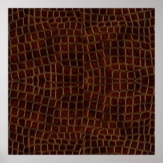 Natuurlijke achtergrond van gelakte bruine krokodi poster (Voorkant)
