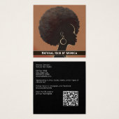Natuurlijke Afro-Amerikaanse Hair Salon Visitekaar Vierkante Visitekaartjes (Voorkant /achterkant)