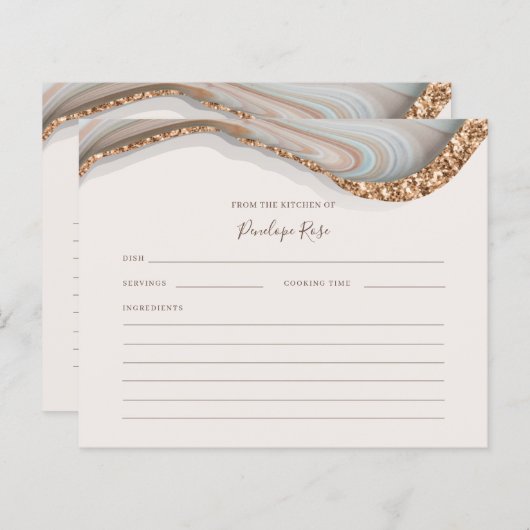 Natuurlijke Agate Stone Name Recipcard (Voorkant / Achterkant)