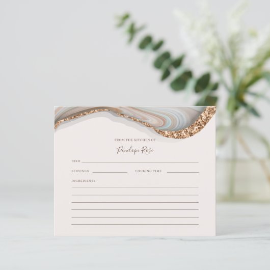 Natuurlijke Agate Stone Name Recipcard (Staand voorkant)