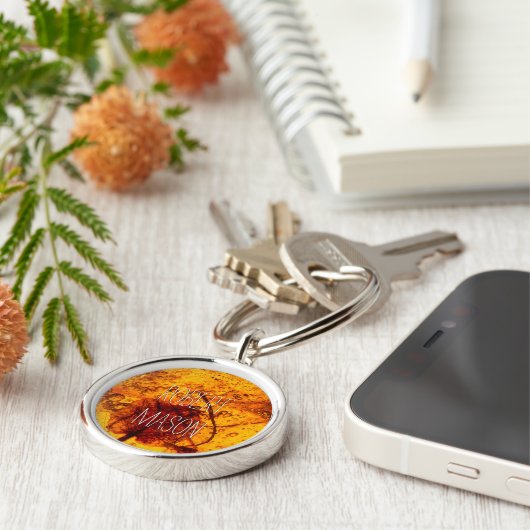 Natuurlijke amber sleutelhanger (Zijkant)