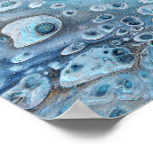 Natuurlijke Attractie 2 Blauwe Geode Abstracte Pri Poster (Hoek)