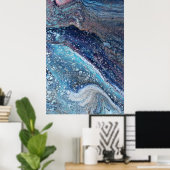 Natuurlijke Attractie 2 Blauwe Geode Abstracte Pri Poster (Thuiskantoor)