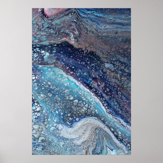 Natuurlijke Attractie 2 Blauwe Geode Abstracte Pri Poster (Voorkant)