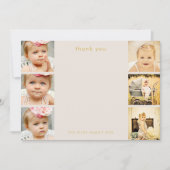 Natuurlijke Baby Dank u 6 Foto Lijst Platte Kaarte Bedankkaart (Voorkant)