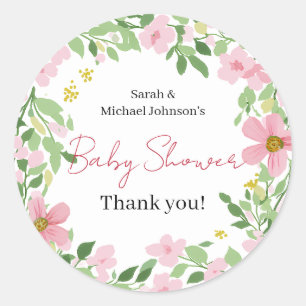 Natuurlijke baby shower tuin ronde sticker