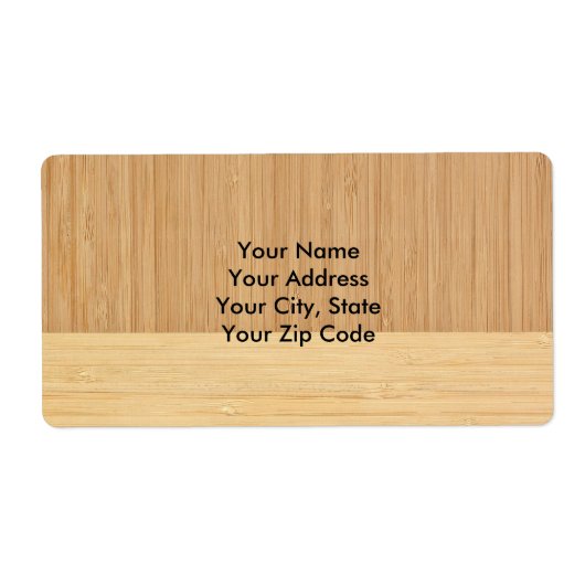 Natuurlijke Bamboe Border Wood Grain Kijk uit Etiket (Voorkant)