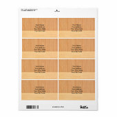 Natuurlijke Bamboe Border Wood Grain Kijk uit Etiket (Full Sheet)