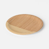 Natuurlijke Bamboe Border Wood Grain Kijk uit Papieren Bordje (Gekanteld)