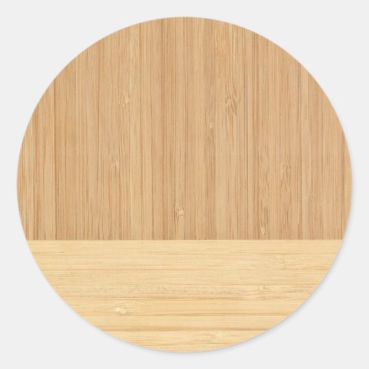 Natuurlijke Bamboe Border Wood Grain Kijk uit Ronde Sticker (Voorkant)