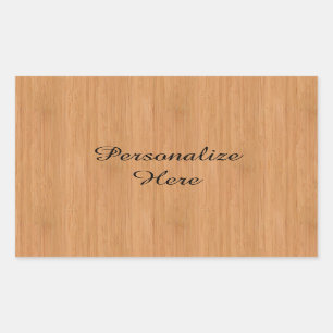 Natuurlijke Bamboe Hood Grain Kijk uit Rechthoekige Sticker