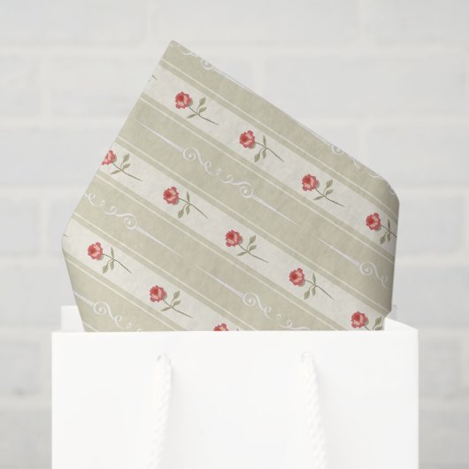 natuurlijke beige achtergrond botanische rustiek tissuepapier (Cadeauzakje)