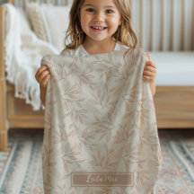 Natuurlijke Beige Boho Bloemen Custom Name