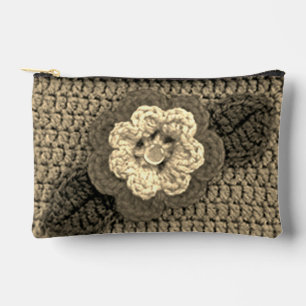 Natuurlijke Beige Ecru Bloem Artisan Haakprint Etui