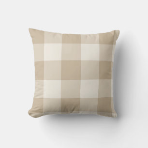 Natuurlijke Beige Grote Buffalo Plaid Gingham Kussen