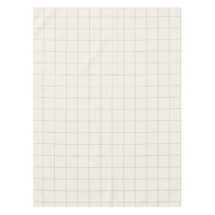 Natuurlijke Beige Grote Vensterruit Raster Tafelkleed
