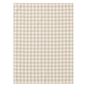 Natuurlijke Beige Klassieke Ginghamruit Tafelkleed