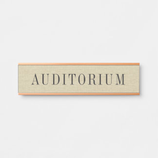 Natuurlijke Beige Linnen Stof Met Grijze Typografi Deurbordje