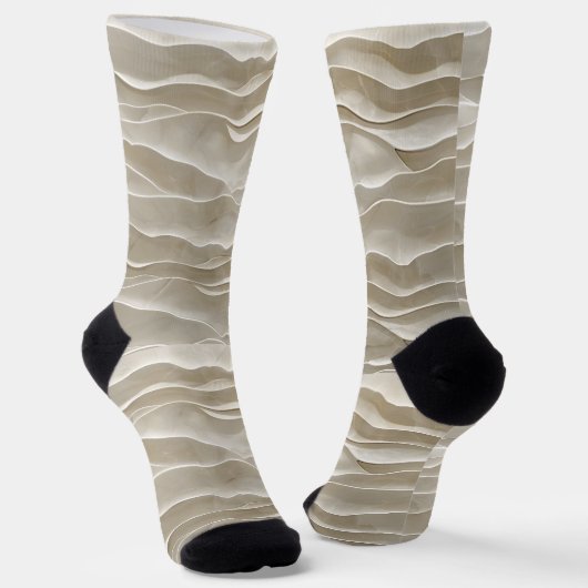 Natuurlijke Beige Wave Art Sokken (Gebogen)