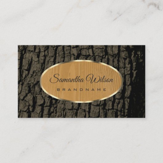 Natuurlijke bijtende boomschors Grijze goudgrens Visitekaartje (Voorkant)