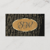 Natuurlijke bijtende goudgrens met boomschors met  visitekaartje (Voorkant)