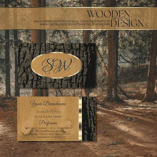 Natuurlijke bijtende goudgrens met boomschors met  visitekaartje