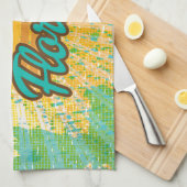 Natuurlijke, bijtende palmboom en zon theedoek (Quarter Fold)