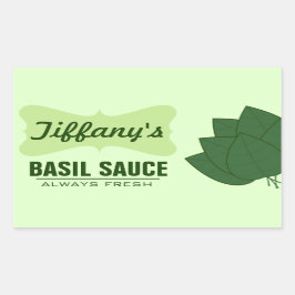 Natuurlijke Biologische Basilicum Sauce Rechthoekige Sticker