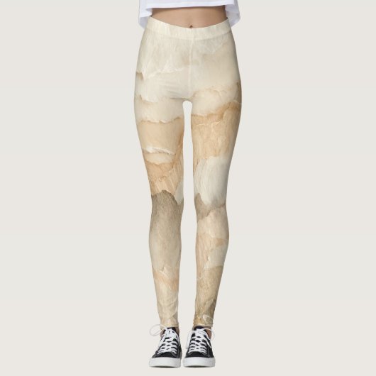 Natuurlijke biologische gestructureerde gescheurde leggings (Voorkant)
