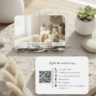 Natuurlijke Biologische Handgemaakte Kaars QR Code Visitekaartje