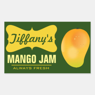 Natuurlijke Biologische Mangojam Rechthoekige Sticker