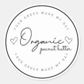 "Natuurlijke biologische notenboter sticker | Op m (Voorkant)