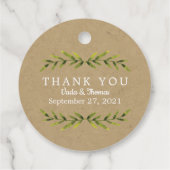 Natuurlijke bladeren, dank je bedankjes labels (Achterkant)