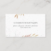 Natuurlijke bladeren en gespikkeld visitekaartje (Achterkant)