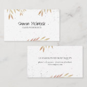 Natuurlijke bladeren en gespikkeld visitekaartje (Voorkant / Achterkant)