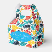 Natuurlijke Blauw Geel Waterverf Zonnebloemen Brui Bedankdoosjes (Voorkant Zijde)