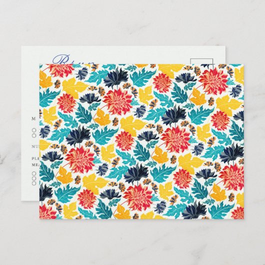 Natuurlijke Blauw Geel Waterverf Zonnebloemen Brui Briefkaart (Voorkant / Achterkant)