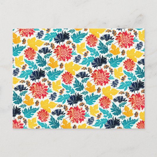 Natuurlijke Blauw Geel Waterverf Zonnebloemen Brui Briefkaart (Voorkant)