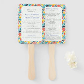 Natuurlijke Blauw Geel Waterverf Zonnebloemen Brui Handwaaier (Voorkant en achterkant)