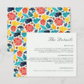 Natuurlijke Blauw Geel Waterverf Zonnebloemen Brui Informatiekaartje (Voorkant / Achterkant)