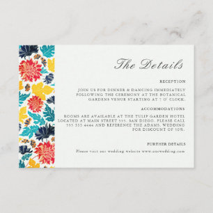 Natuurlijke Blauw Geel Waterverf Zonnebloemen Brui Informatiekaartje