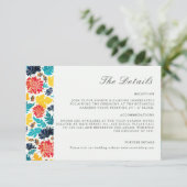 Natuurlijke Blauw Geel Waterverf Zonnebloemen Brui Informatiekaartje (Staand voorkant)