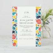 Natuurlijke Blauw Geel Waterverf Zonnebloemen Brui Kaart (Staand voorkant)