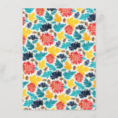 Natuurlijke Blauw Geel Waterverf Zonnebloemen Brui Menu (Achterkant)