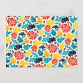 Natuurlijke Blauw Geel Waterverf Zonnebloemen Brui Menu (Achterkant)