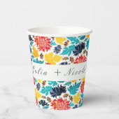 Natuurlijke Blauw Geel Waterverf Zonnebloemen Brui Papieren Bekers (Links)